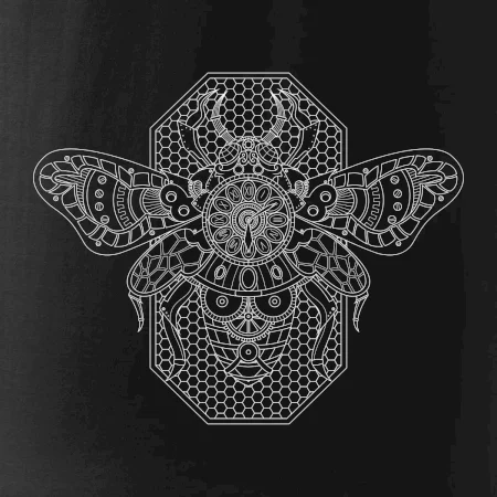 Steampunk včela čiernobiela