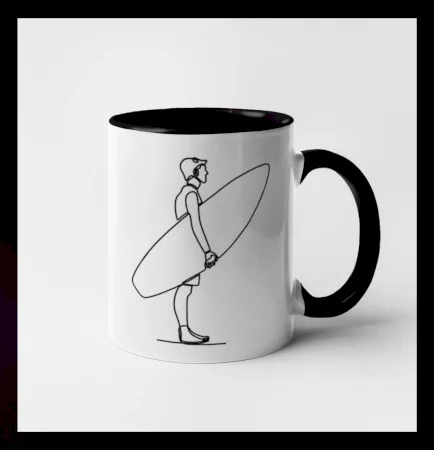 Surfer stojaci jedným ťahom