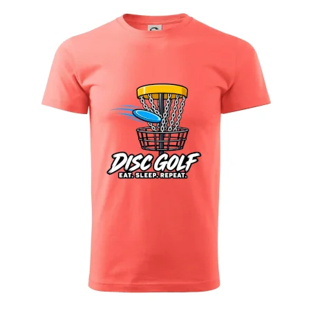 Discgolfový kôš s letiacim diskom eat sleep repeat
