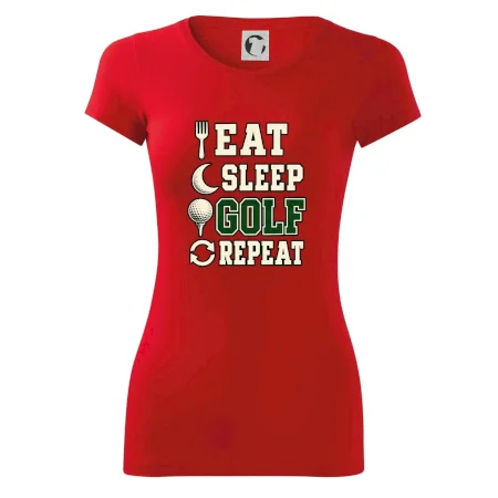 Eat sleep golf repeat typografie