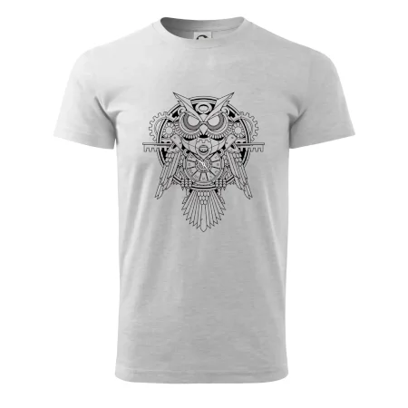 Steampunk sova čiernobiela