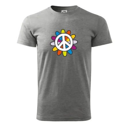 Peace symbol s kreslenou kvetinou