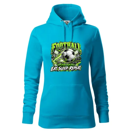 Futbalová lopta a štadión eat sleep repeat