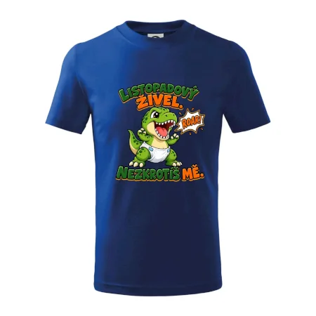 Listopadový živel zelený dinosaurus rex v plence