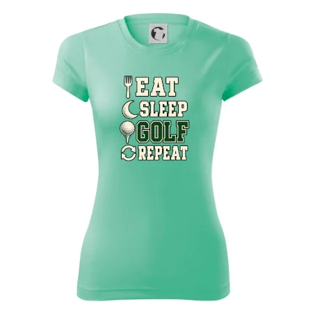 Eat sleep golf repeat typografie