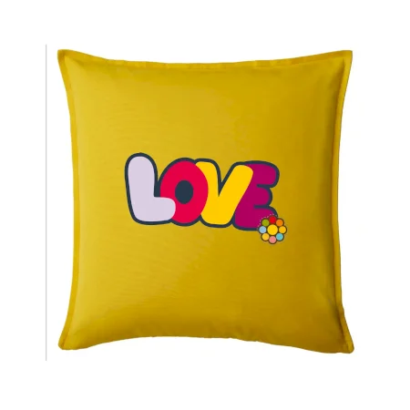 Love nápis s kvetinou