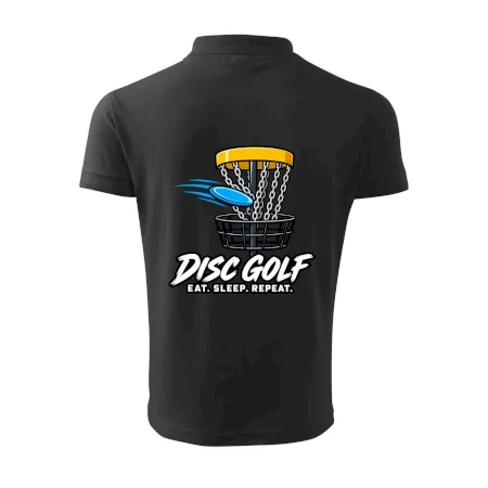 Discgolfový kôš s letiacim diskom eat sleep repeat