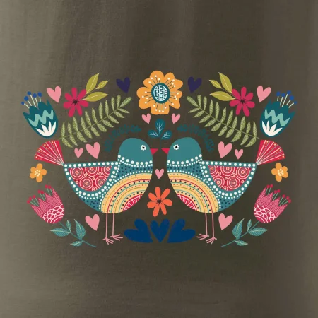 Folklór - dva farebné vtáčiky