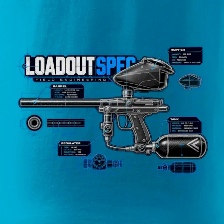 Technický výkres výstroja pre paintball