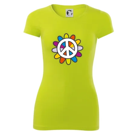 Peace symbol s kreslenou kvetinou