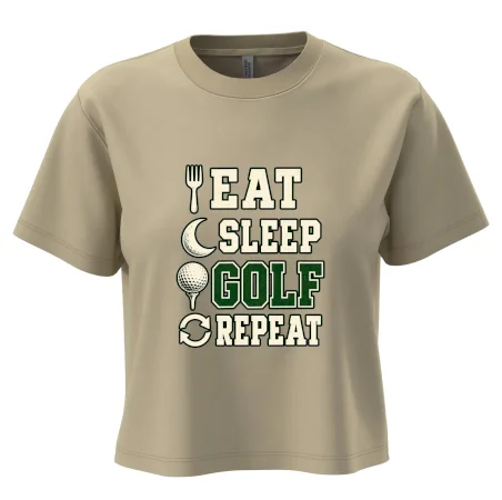 Eat sleep golf repeat typografie