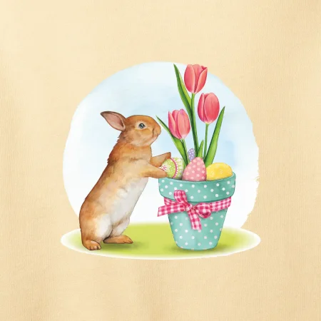 Veľkonočný zajačik tulipány