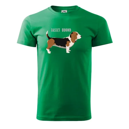 Basset hound pes s nápisom