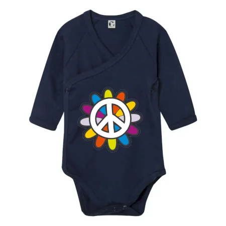 Peace symbol s kreslenou kvetinou