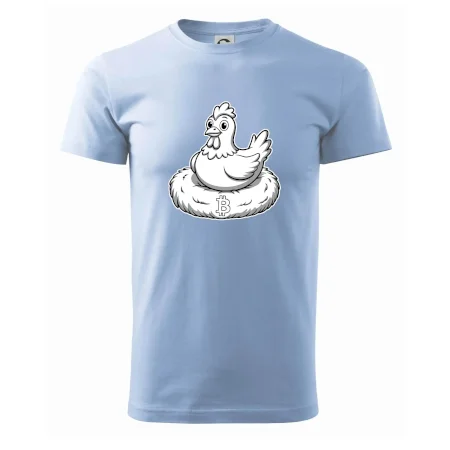 Kurča sediace na bitcoinovom hniezde