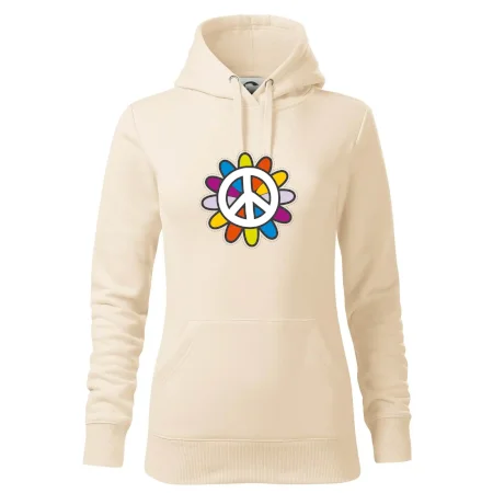 Peace symbol s kreslenou kvetinou