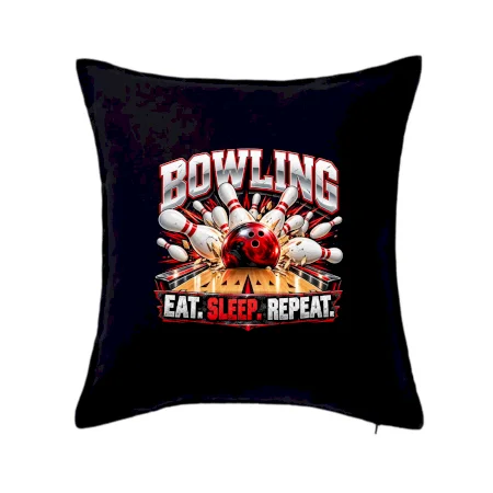 Bowlingová guľa a kolky eat sleep repeat