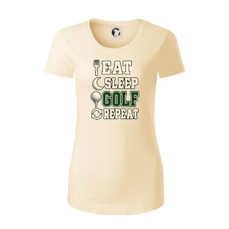 Eat sleep golf repeat typografie