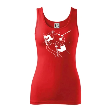 Lyžovanie - kreslené obrázok