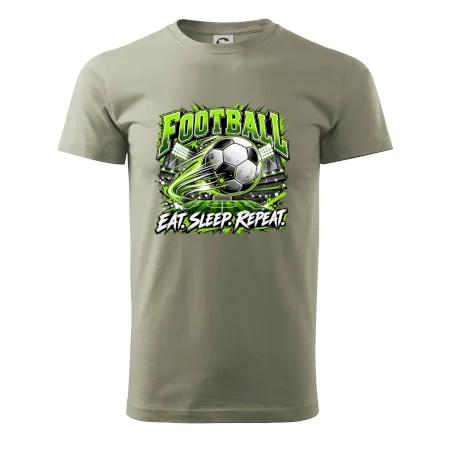 Futbalová lopta a štadión eat sleep repeat