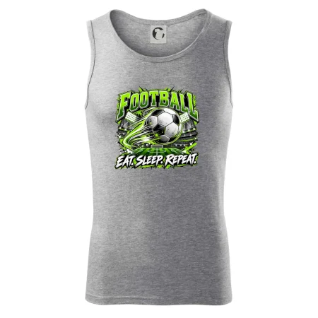 Futbalová lopta a štadión eat sleep repeat