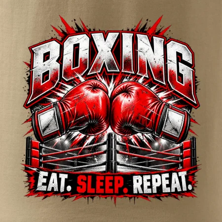 Boxerské rukavice v ringu eat sleep repeat