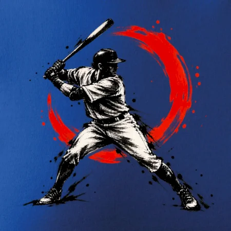Baseballový pálkař japonská tušová malba
