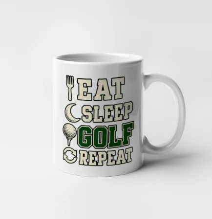 Eat sleep golf repeat typografie