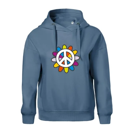 Peace symbol s kreslenou kvetinou