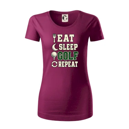Eat sleep golf repeat typografie