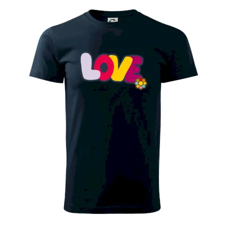 Love nápis s kvetinou