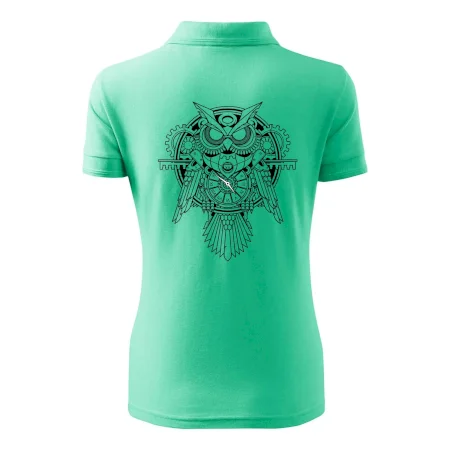 Steampunk sova čiernobiela