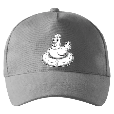 Kurča sediace na bitcoinovom hniezde