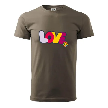 Love nápis s kvetinou