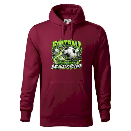 Futbalová lopta a štadión eat sleep repeat