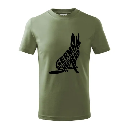 Nemecký ovčiak sediaci napis