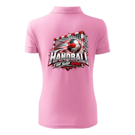 Hádzanárska lopta v bránke eat sleep repeat