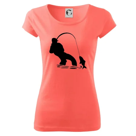 Rybár ťahajúce rybu