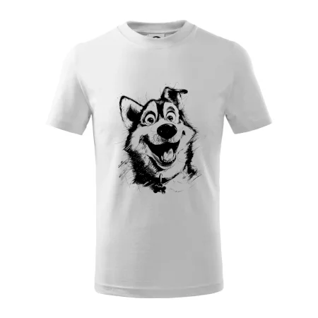 Čiernobiela karikatúra husky