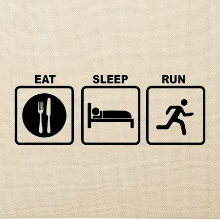 Eat sleep run štvorce