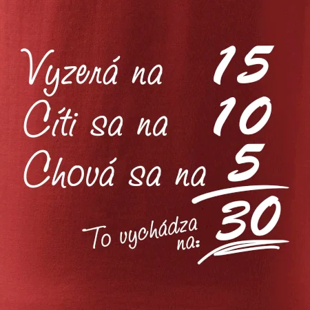 Vyzerá, cíti sa, chová sa - 30 rokov