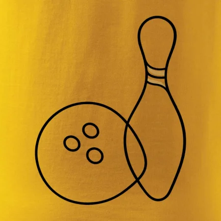 Bowling minimalistická linka s koulí a kuželkou