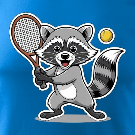 Mýval hrá tenis kreslený