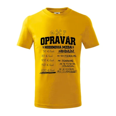 Hodinová mzda - opravár