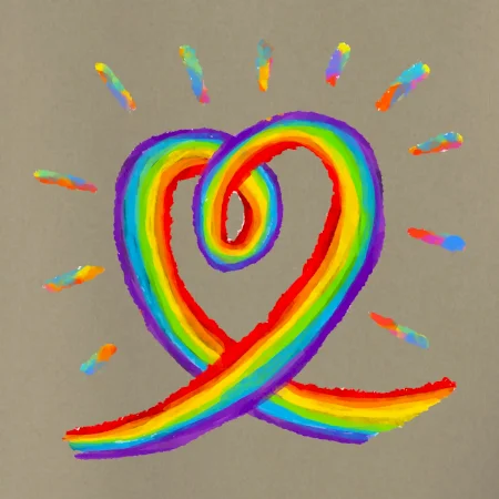 Srdce pride dúha kreslená
