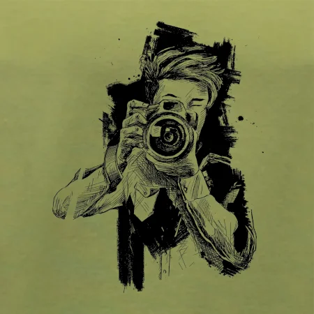 Fotograf kreslený ceruzkou