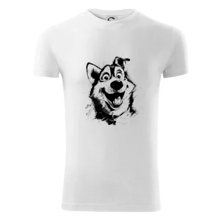 Čiernobiela karikatúra husky