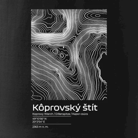 Kôprovský štít - vrstevnice v obdĺžniku