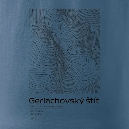 Gerlachovský štít - vrstevnice v obdĺžniku