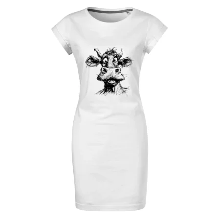 Čiernobiela karikatúra svetlá krava hlava